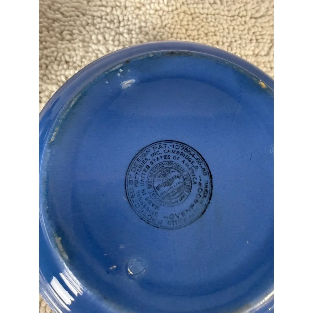 Vintage Universal Pottery Mixing Bowl Blue Floral Pattern Nesting‎ Bowls 2